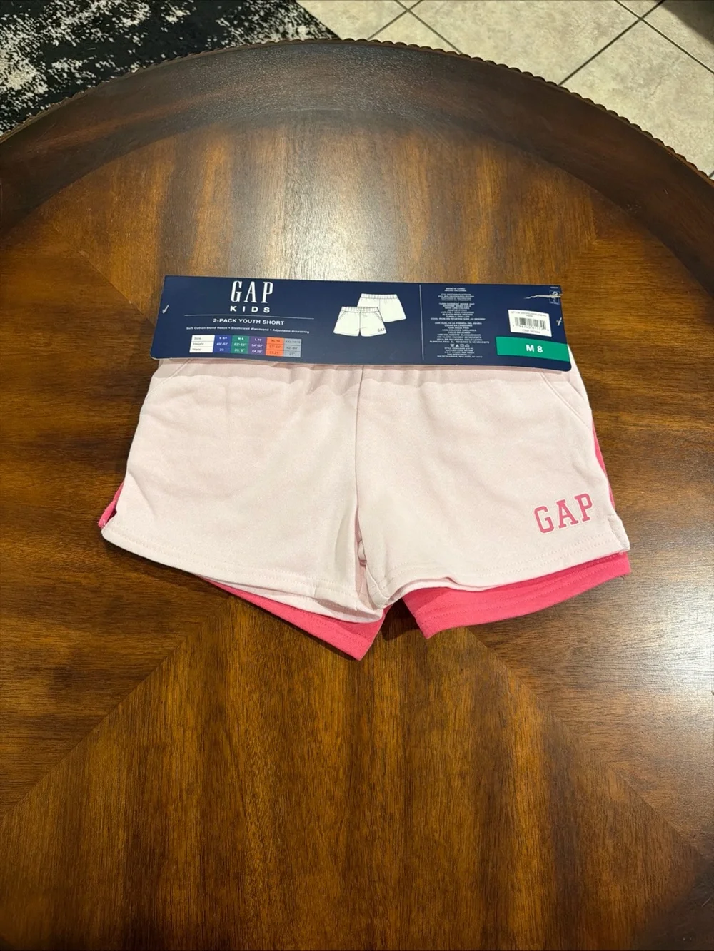 2 Pack Youth Shorts GAP Kids Coral Pink Drawstring Lounge Shorts